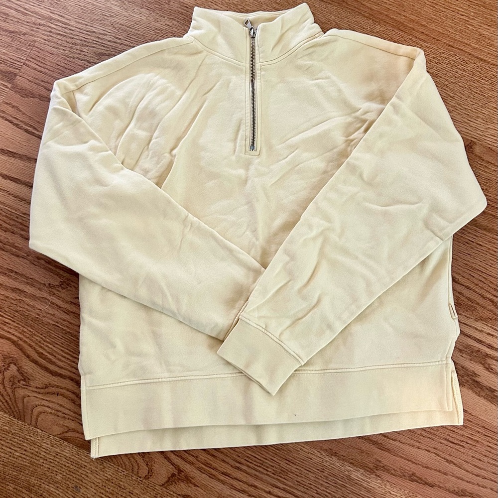 New American Giant Golden Glow Yellow Quarter Zip Sweatshirt - Picture 2 of 6